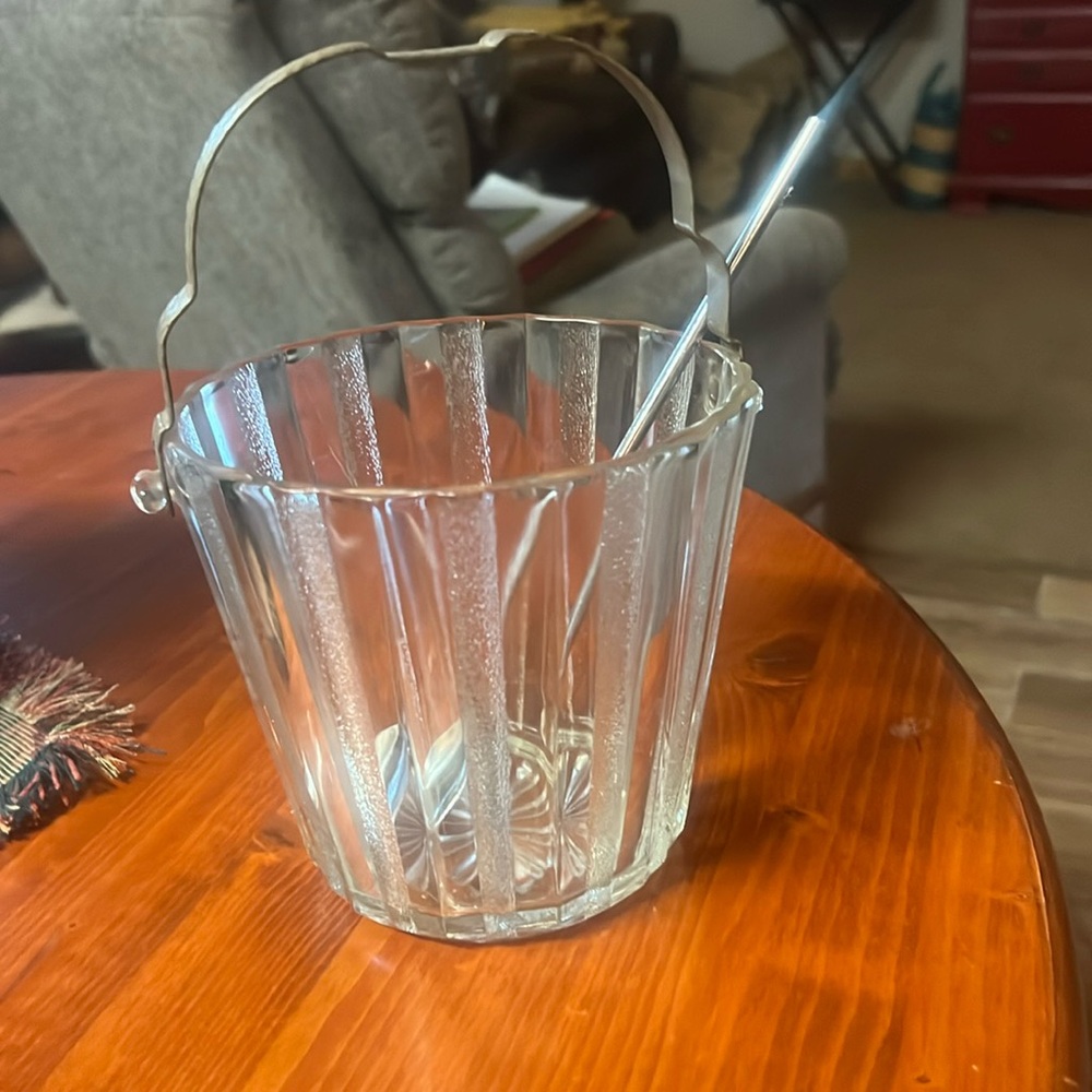 Old Ice Bucket With Stirrer